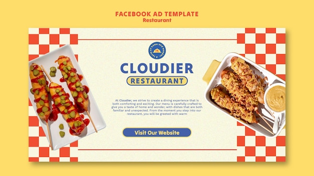 PSD gratuit modèle de restaurant design plat