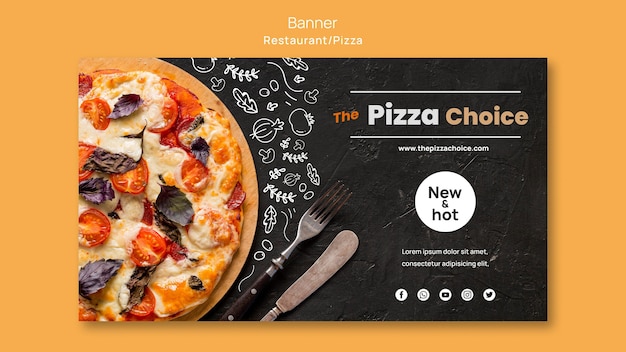 Modèle De Restaurant De Pizza Bannière