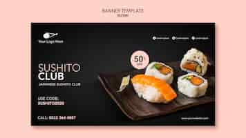 PSD gratuit modèle de restaurant de sushi bannière