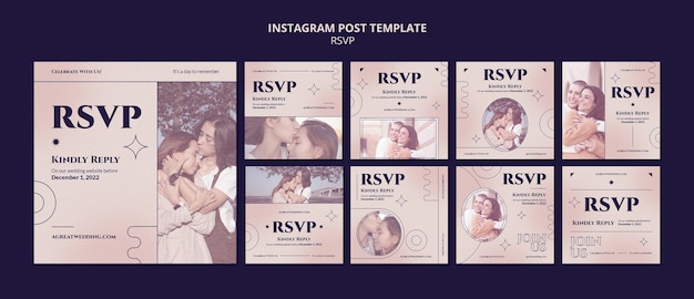 PSD gratuit modèle rsvp design plat