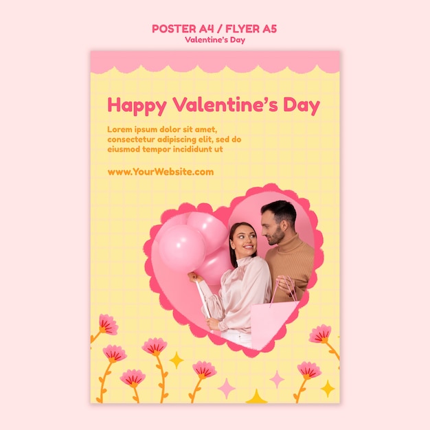 PSD gratuit modèle de saint valentin design plat