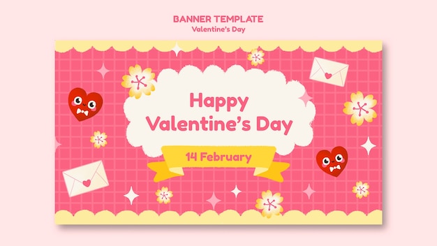 PSD gratuit modèle de saint valentin design plat