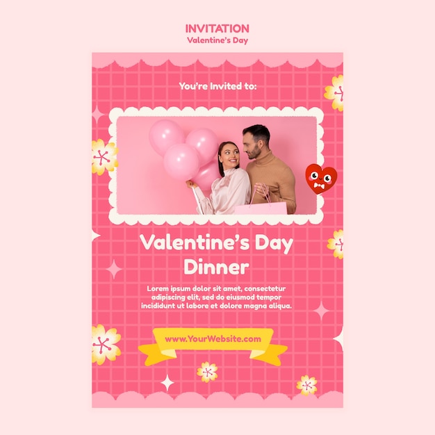 PSD gratuit modèle de saint valentin design plat