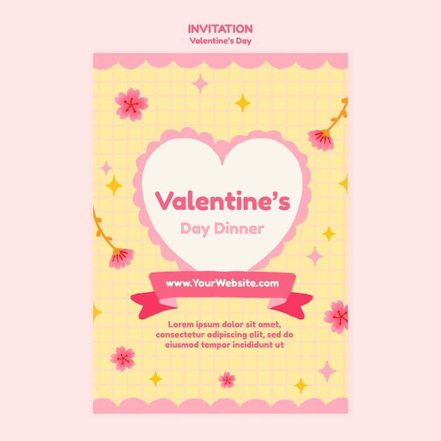 PSD gratuit modèle de saint valentin design plat