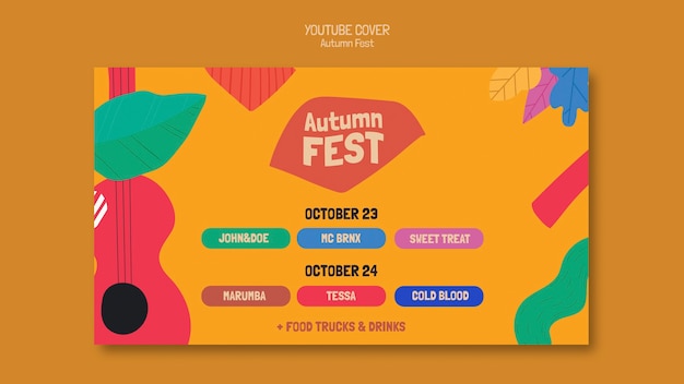 PSD gratuit modèle de saison d'automne design plat