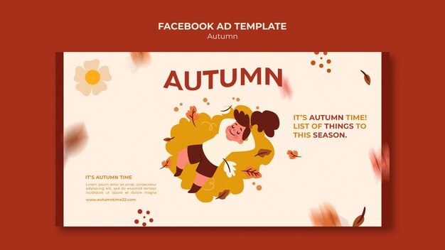 PSD gratuit modèle de saison d'automne design plat