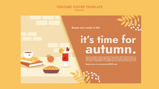 PSD gratuit modèle de saison d'automne design plat