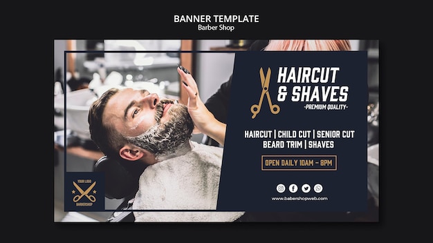 Modèle de salon de coiffure bannière