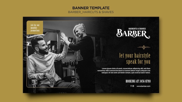 PSD gratuit modèle de salon de coiffure bannière