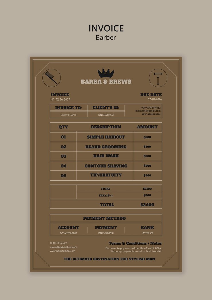 PSD gratuit modèle de service de barbier