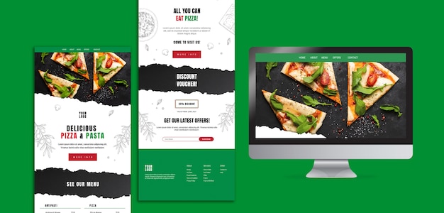 PSD gratuit modèle de site web de cuisine italienne