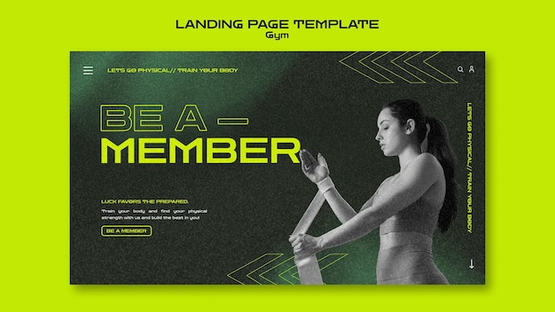 PSD gratuit modèle de site web d'entraînement au gymnase