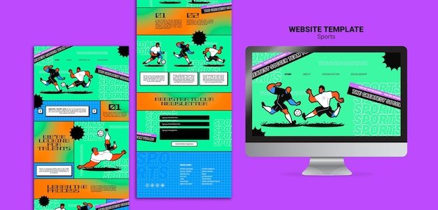 Modèle De Site Web De Football D'illustration Vibrante