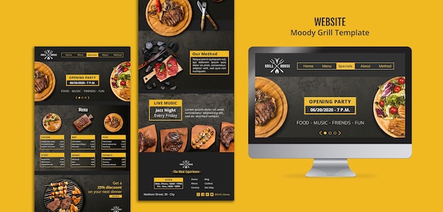 Modèle de site Web Moody Grill