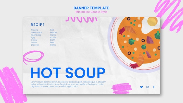 PSD gratuit modèle de site web de recettes de bannière