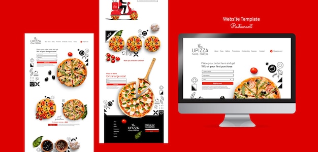 PSD gratuit modèle de site web de restaurant de pizza