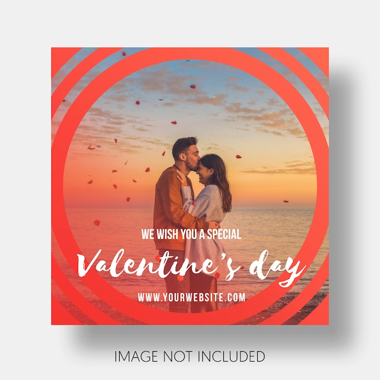 PSD gratuit modèle social joyeuse saint valentin