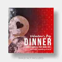 PSD gratuit modèle social restaurant saint valentin