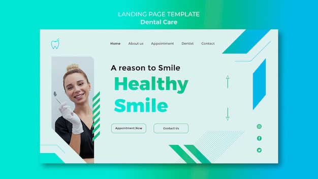 PSD gratuit modèle de soins dentaires design plat