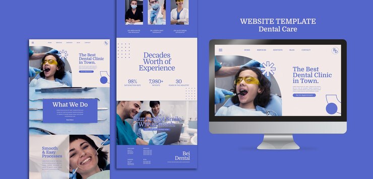 PSD gratuit modèle de soins dentaires design plat