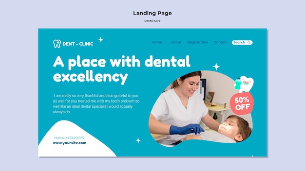 Modèle de soins dentaires design plat