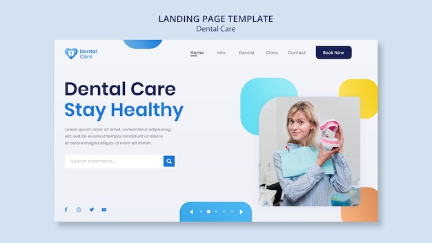 PSD gratuit modèle de soins dentaires design plat
