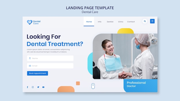 PSD gratuit modèle de soins dentaires design plat