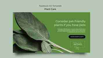 PSD gratuit modèle de soins des plantes design plat