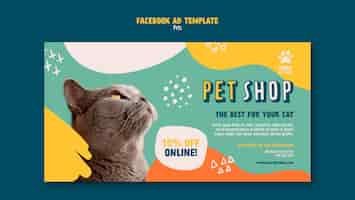 PSD gratuit modèle de soins pour animaux de compagnie design plat