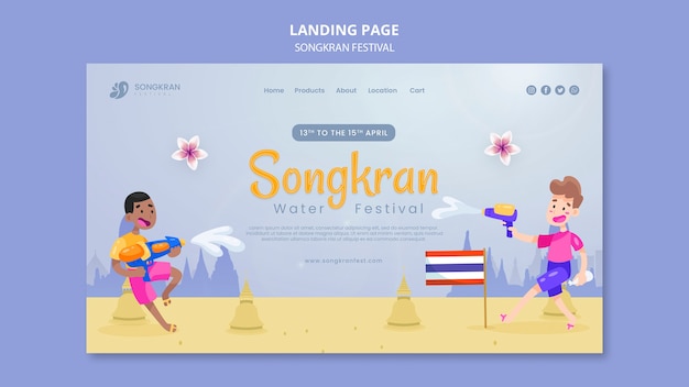 PSD gratuit modèle de songkran design plat