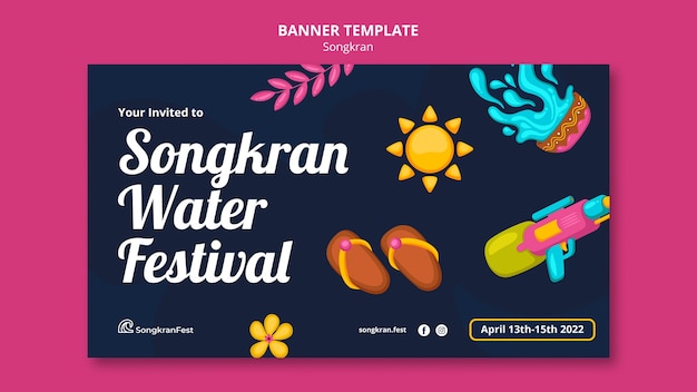 Modèle De Songkran Design Plat