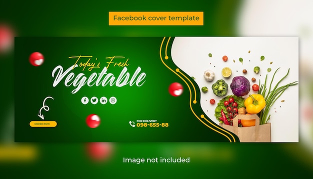 Modèle spécial de couverture de médias sociaux de vente d'aliments végétaux sains sur facebook et instagram