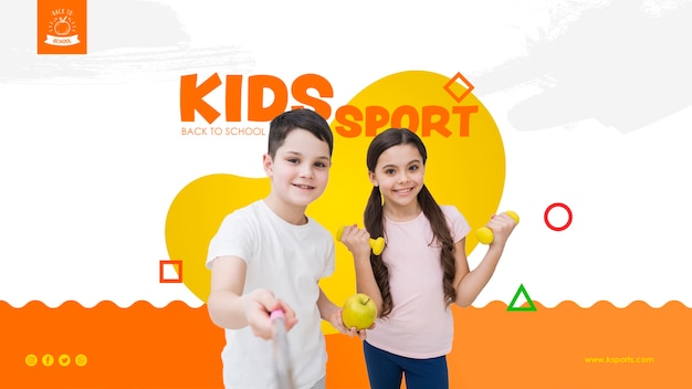 Modèle de sport Selfie of kids