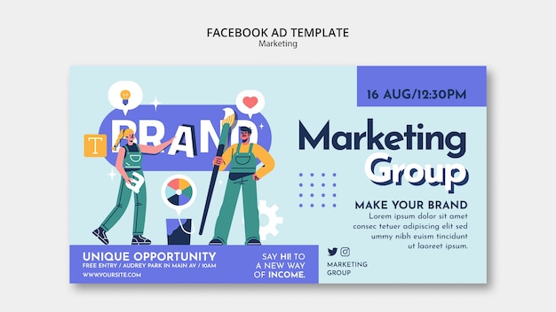 Modèle de stratégie d'entreprise sur Facebook