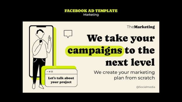 PSD gratuit modèle de stratégie de marketing sur facebook