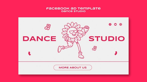 PSD gratuit modèle de studio de danse design plat