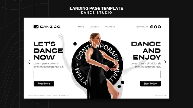 PSD gratuit modèle de studio de danse design plat