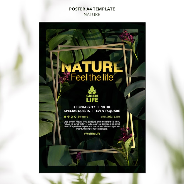 PSD gratuit modèle de style nature réaliste