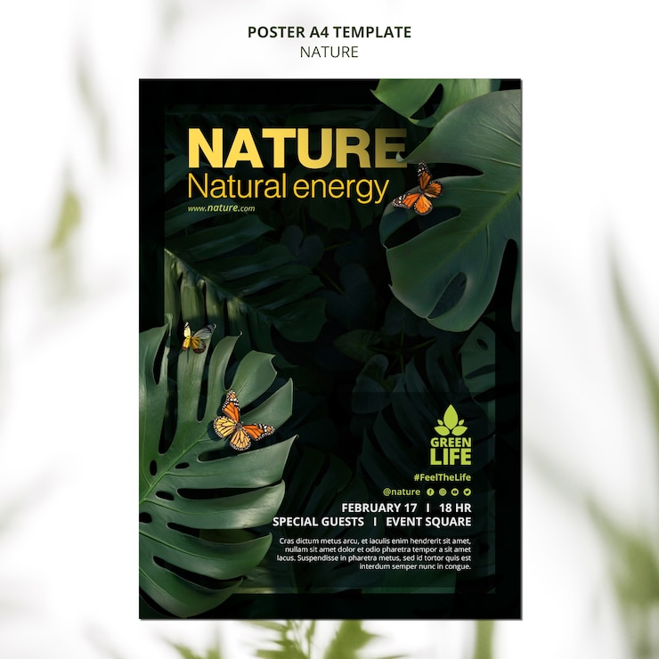 PSD gratuit modèle de style nature réaliste