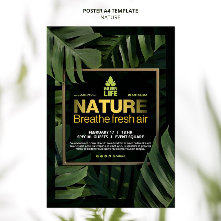 PSD gratuit modèle de style nature réaliste