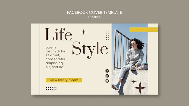 PSD gratuit modèle de style de vie design plat