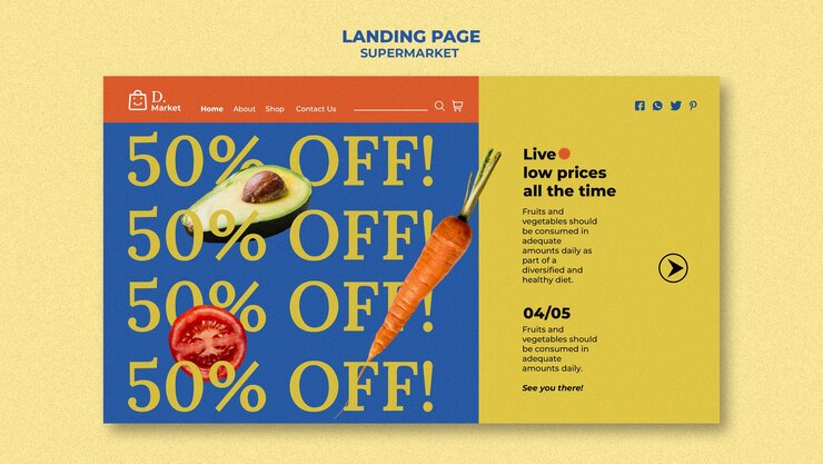 PSD gratuit modèle de supermarché design plat