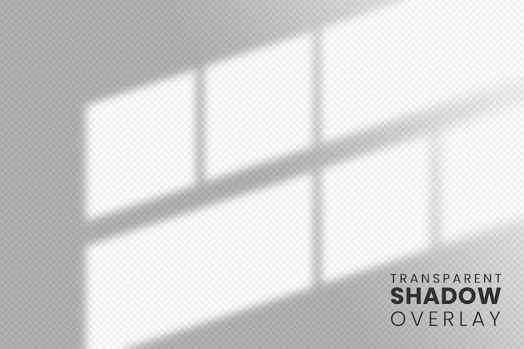 PSD gratuit modèle de superposition d'ombre de fenêtre transparente