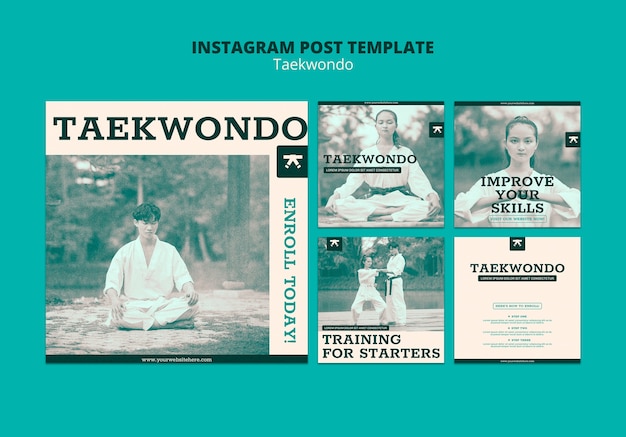 PSD gratuit modèle de taekwondo design plat