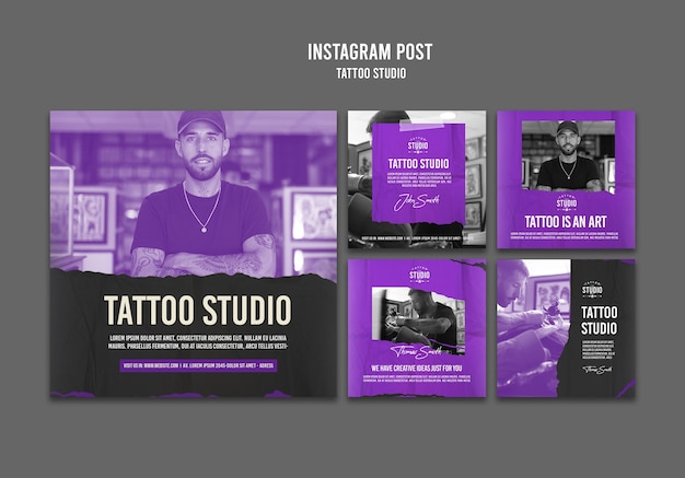 Modèle de tatouage design plat