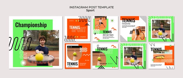 PSD gratuit modèle de tennis design plat