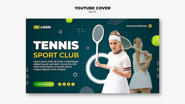 PSD gratuit modèle de tennis design plat