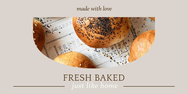 Modèle d'en-tête twitter psd frais pour le marketing de la boulangerie et du café