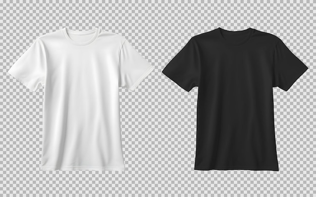 PSD gratuit modèle de tshirt blanc et noir ouvert isolé