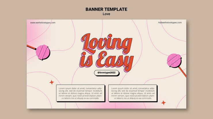 PSD gratuit modèle de type d'amour design plat